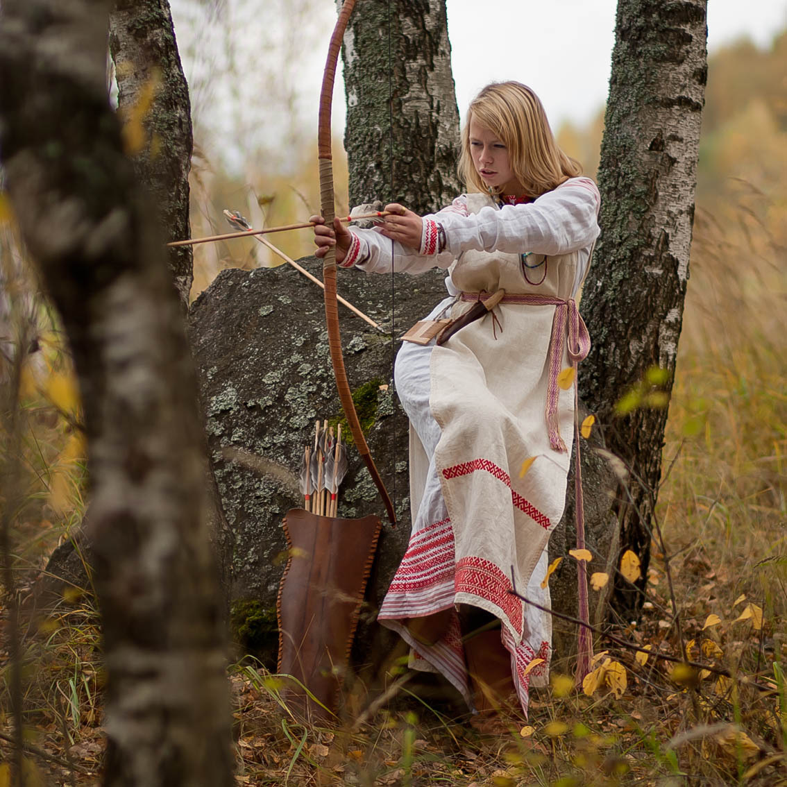 Sexy photo Girls in Slavic costumes in Tunliao